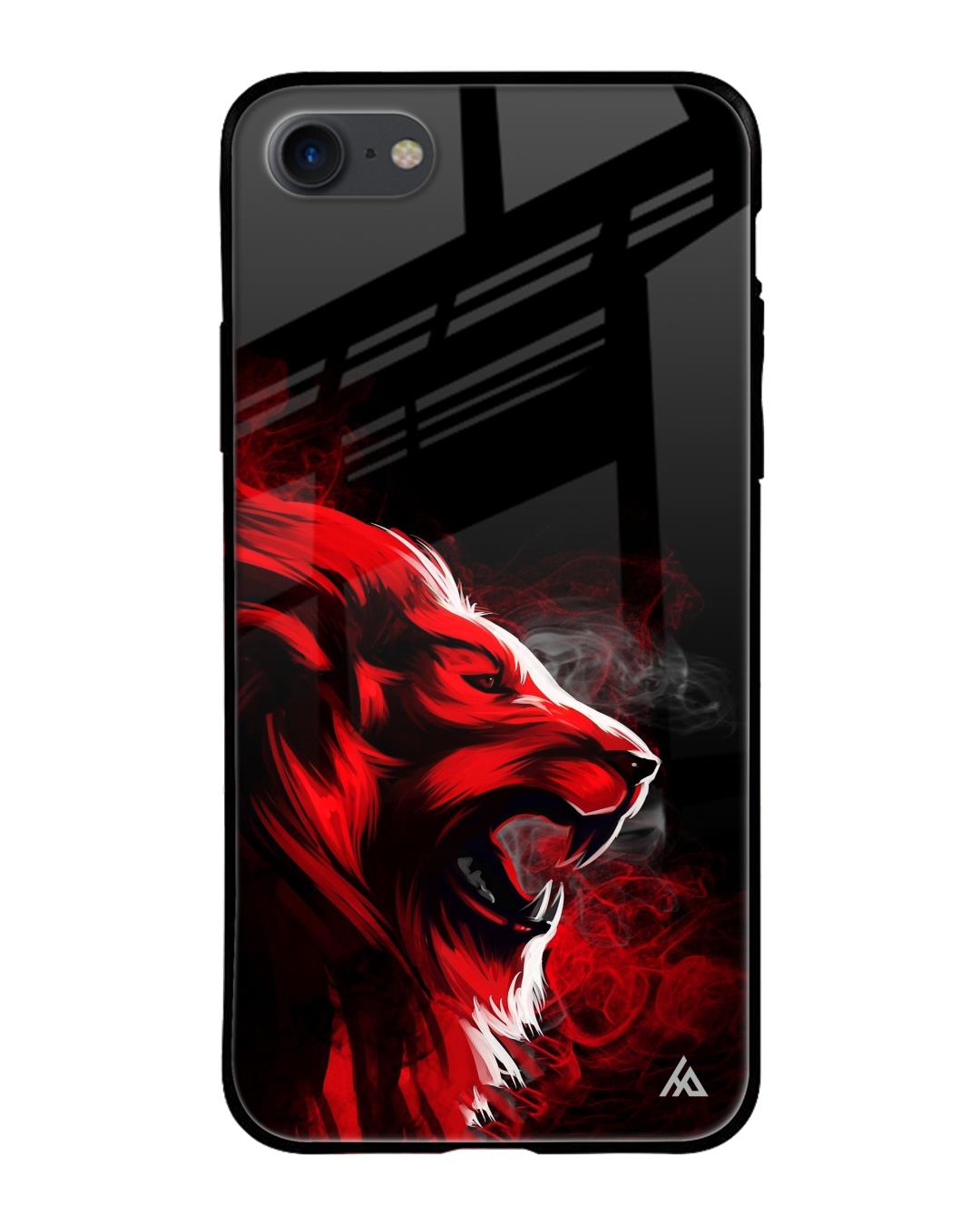 Red Angry Lion iPhone 7 Glass Cases & Covers Online