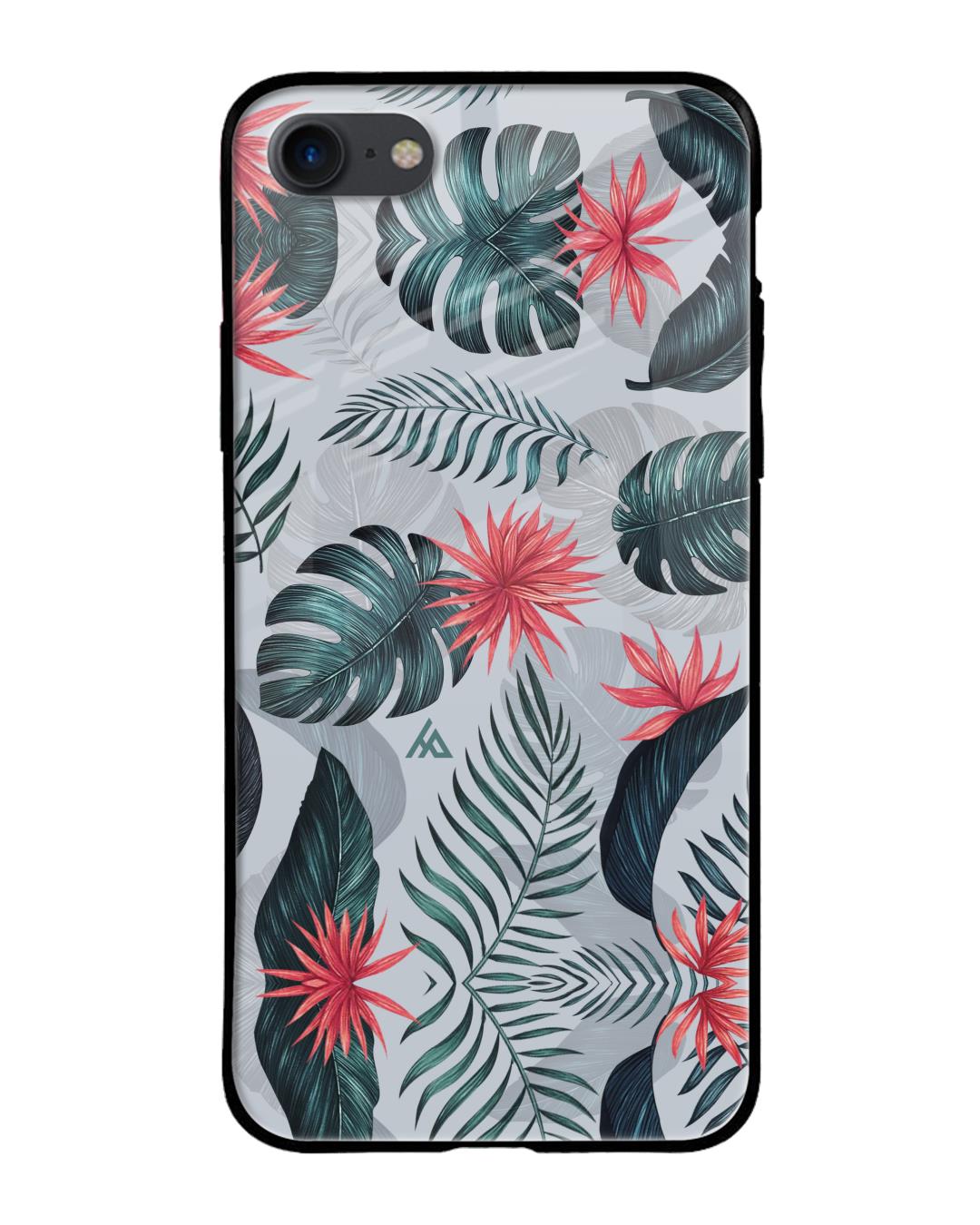 Retro Floral Leaf iPhone 7 Glass Cases & Covers Online