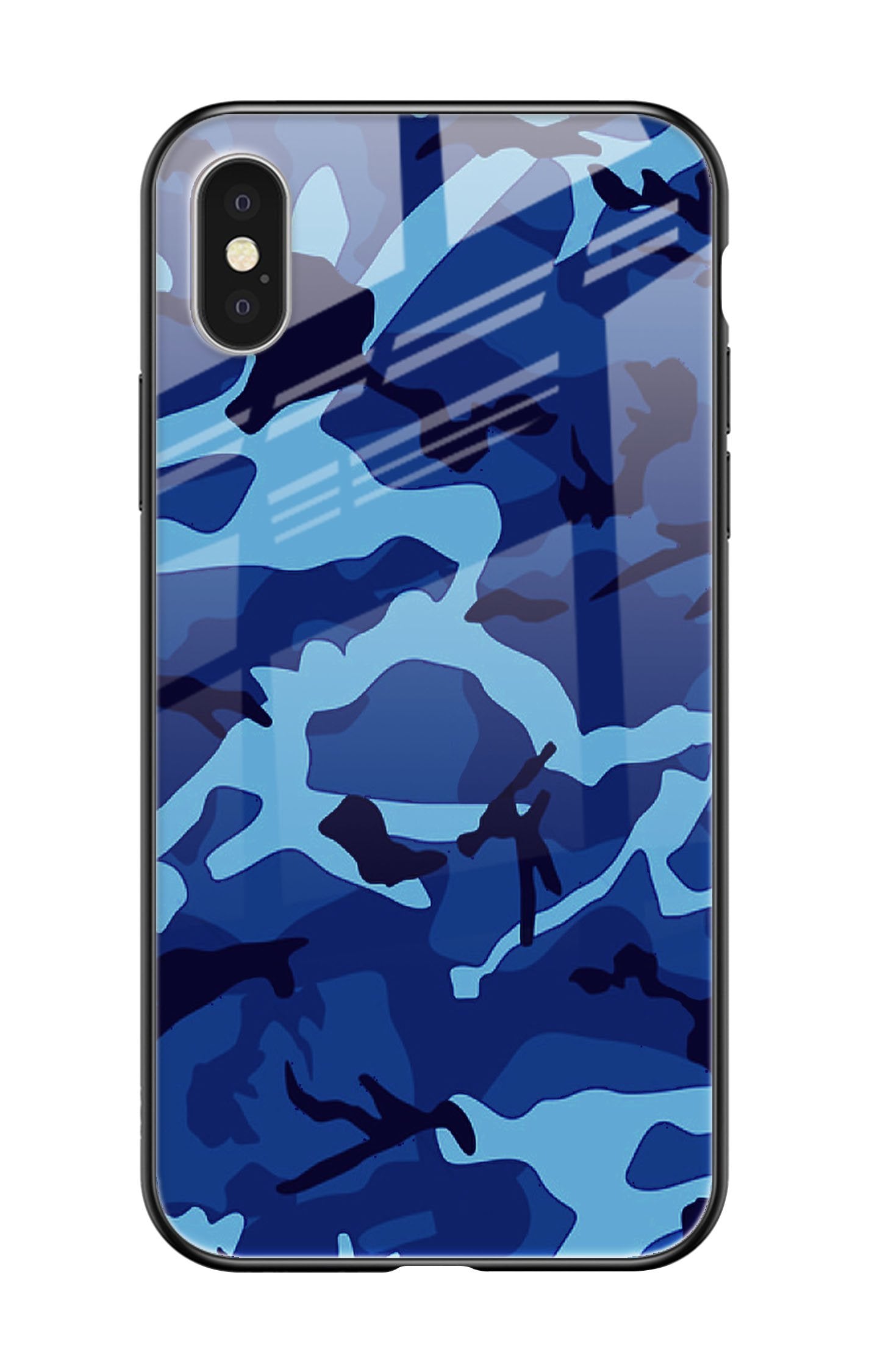Army Blue Glass case for iPhone X