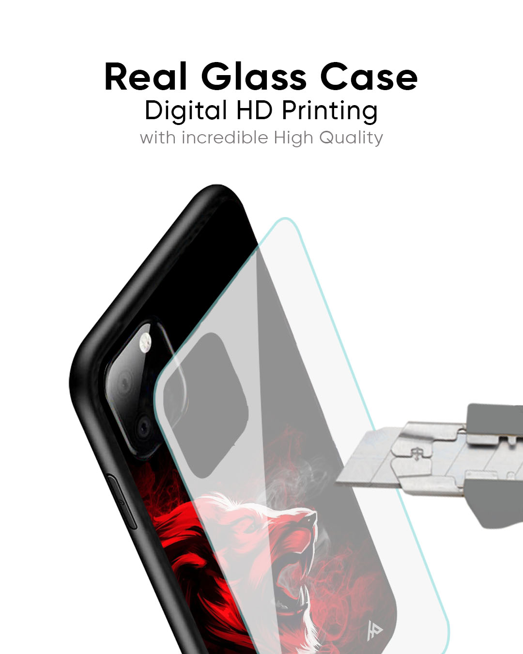 Red Angry Lion Glass Case for iPhone 7