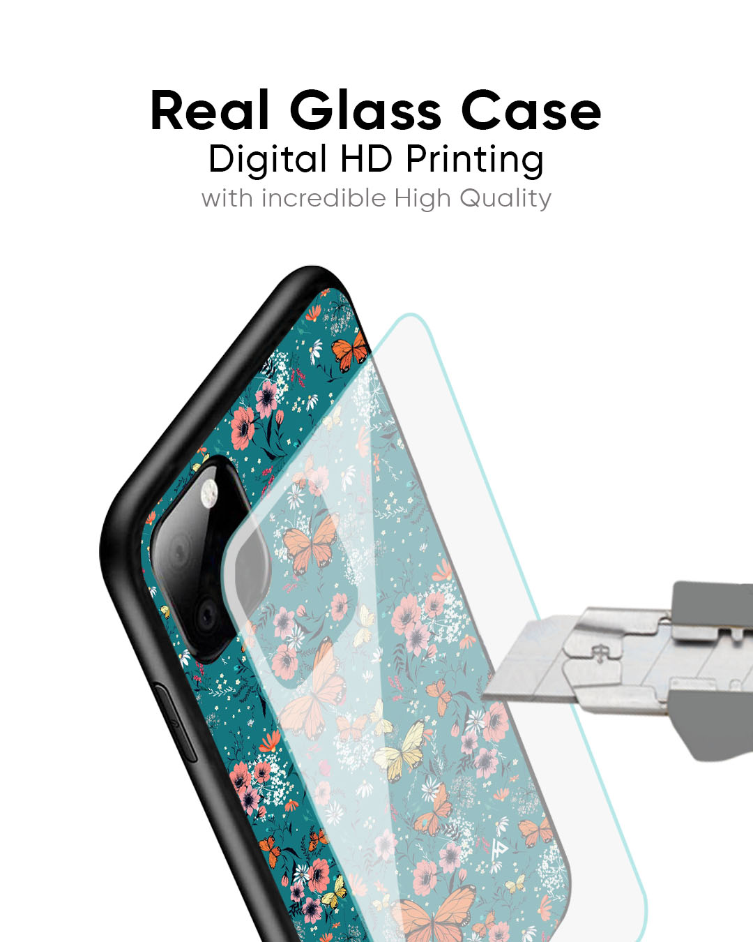 Butterfly In Garden Glass Case for iPhone 7