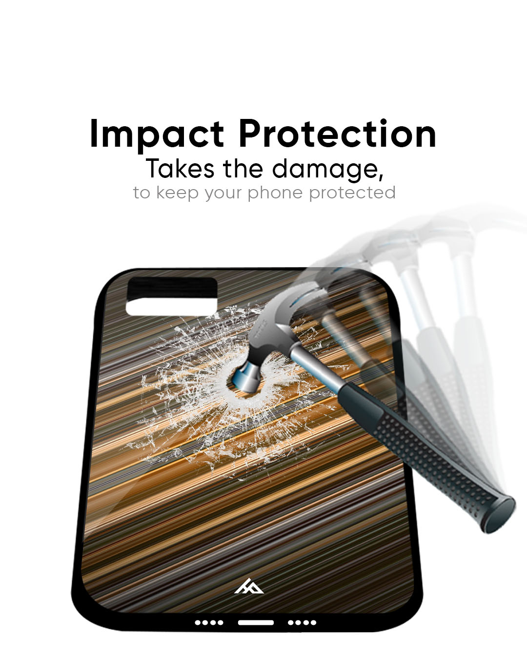 Diagonal Slash Pattern Glass Case for iPhone 7