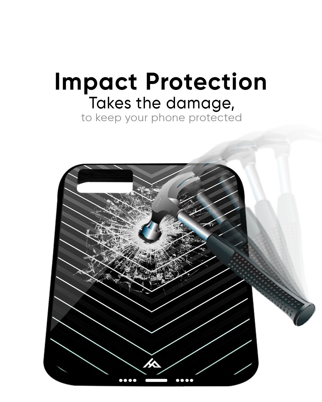 V Pattern Glass Case for iPhone 7