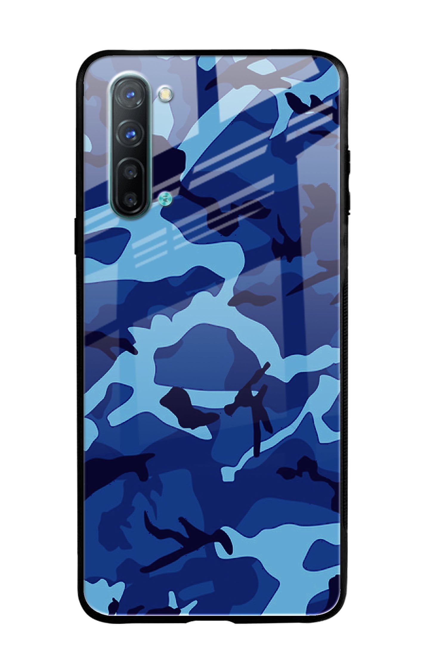 Army Blue Glass case for Oppo Reno3