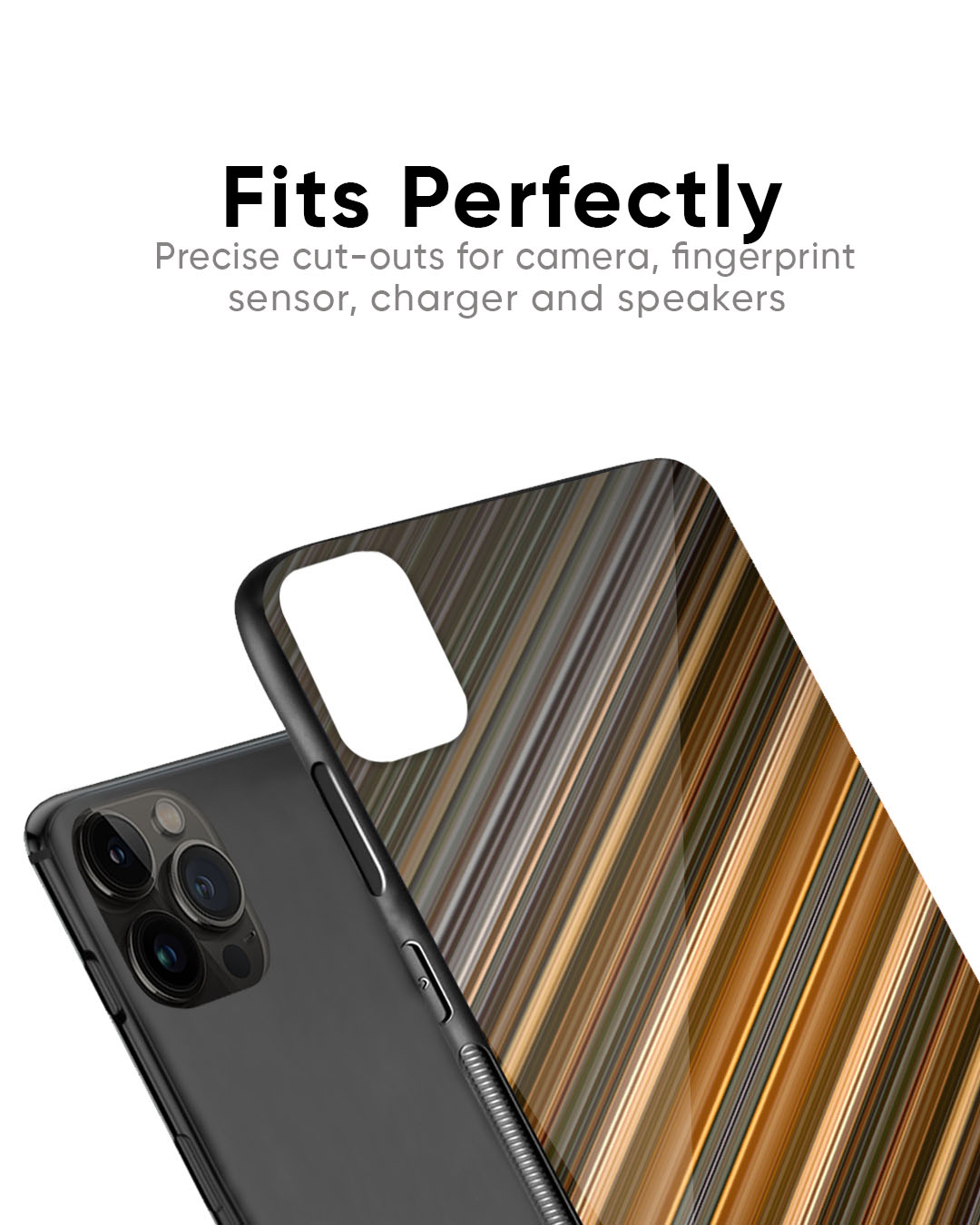 Diagonal Slash Pattern Glass Case for iPhone 7