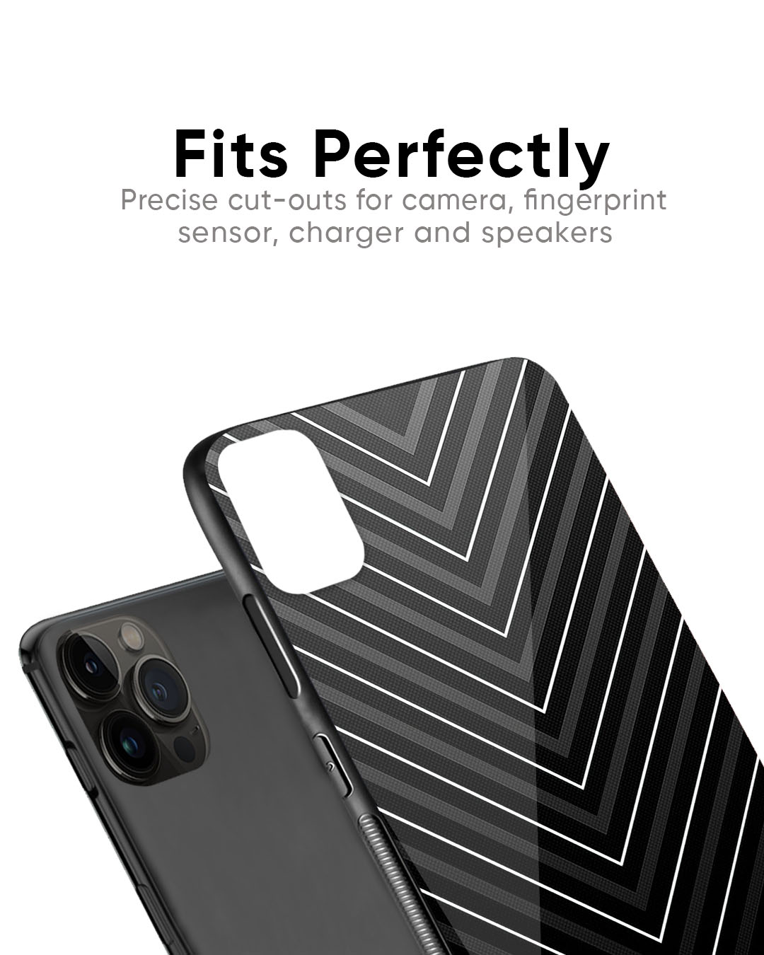 V Pattern Glass Case for iPhone 7