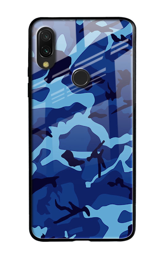 Army Blue Glass case for Xiaomi Redmi Note 7
