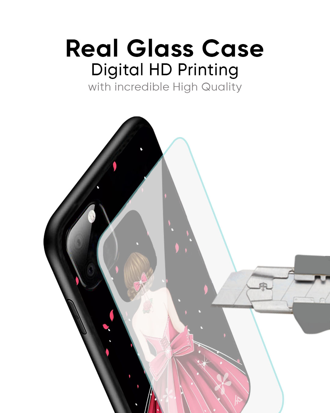 Fashion Princess Glass Case for iPhone 7