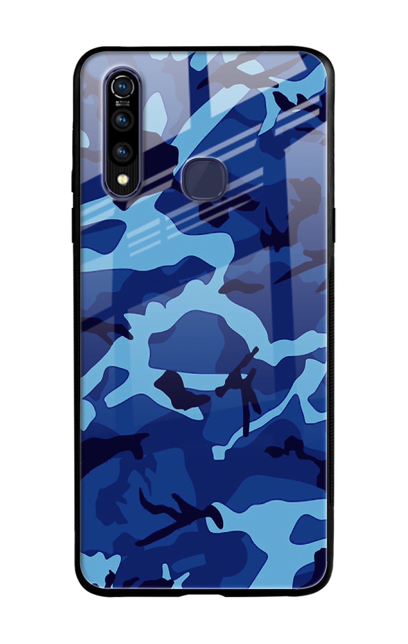 Army Blue Glass case for Vivo Z1 Pro