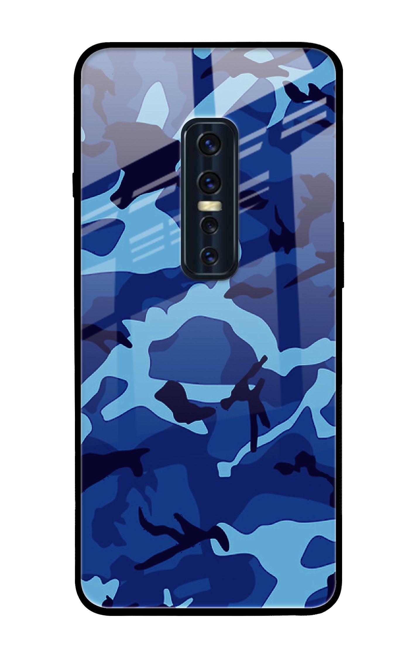 Army Blue Glass case for Vivo V17 Pro