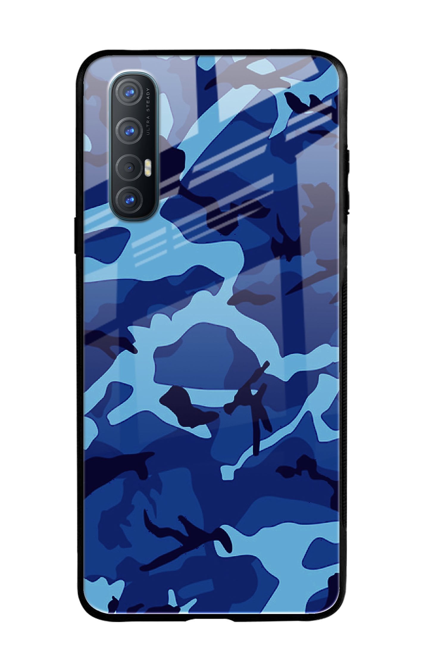 Army Blue Glass case for Oppo Reno3 Pro