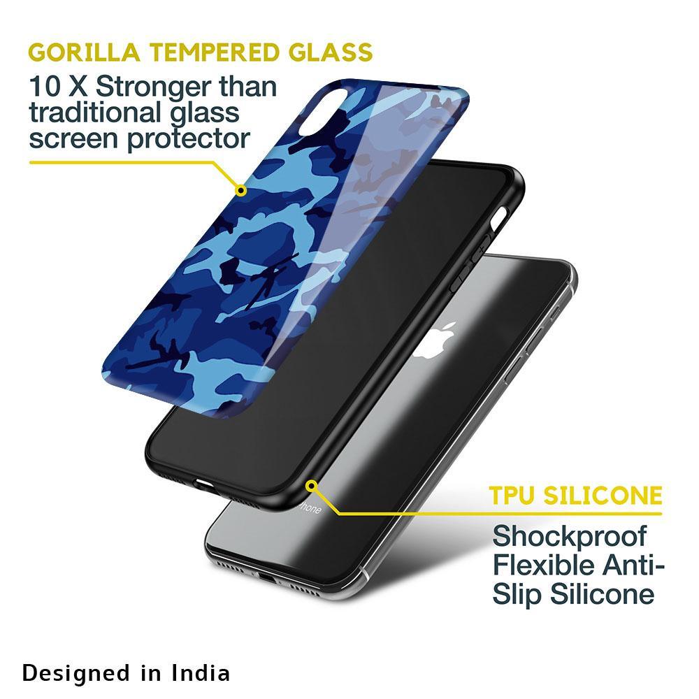 Army Blue Glass case for iPhone X