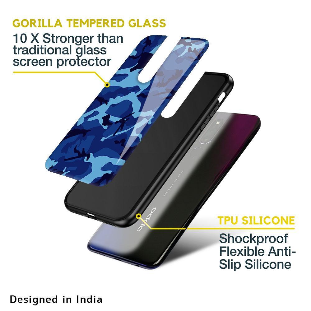 Army Blue Glass case for Oppo F11 Pro